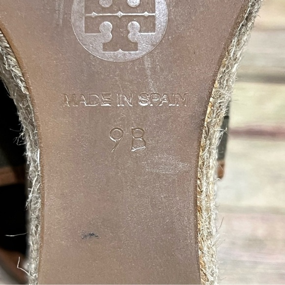 Tory Burch Green Canvas Wedge Lace Up Espadrilles - Picture 7 of 9